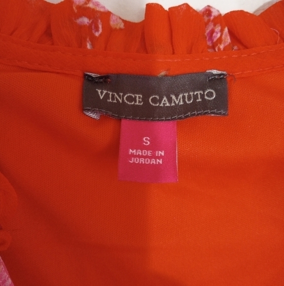 Vince Camuto orange/pink boho flouncy ruffle mini dress women's size small/mediu - Picture 6 of 11